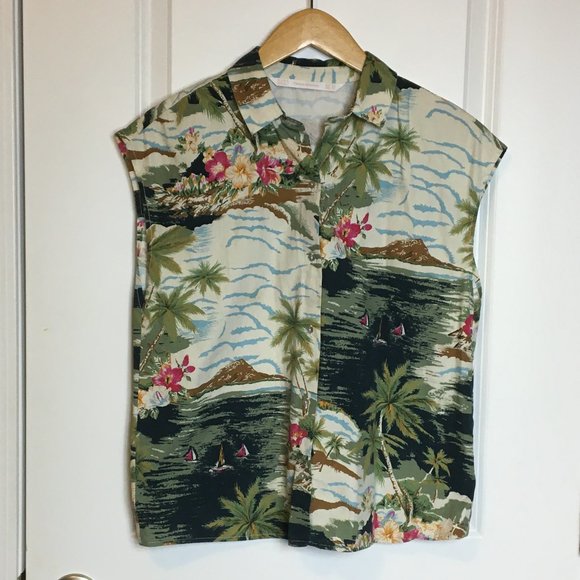Zara Tops - Zara Trafaluc Collection Tropical Sleeveless Top